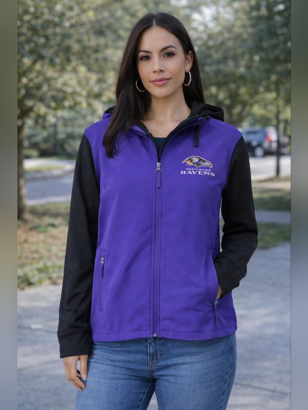 Dunbrooke Baltimore Ravens Purple and Black Softshell Jacket